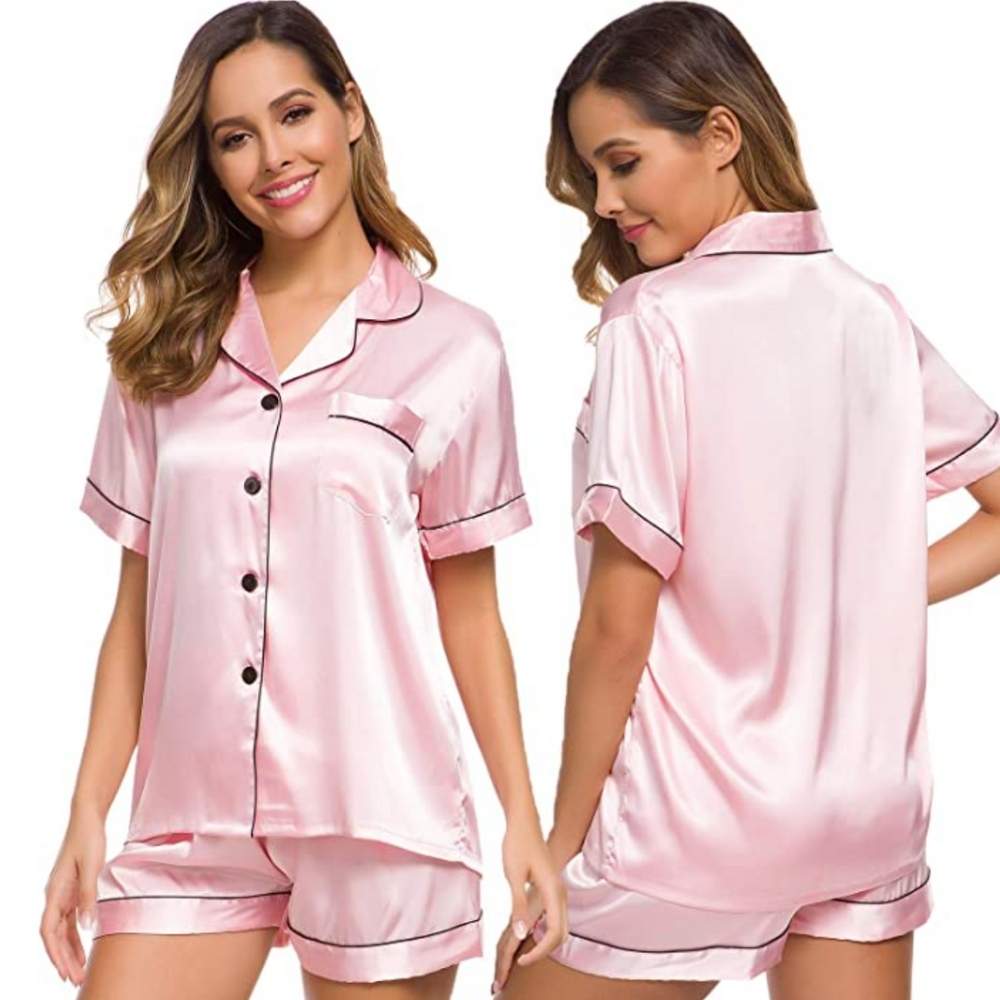 buy red satin silk pyjamas online