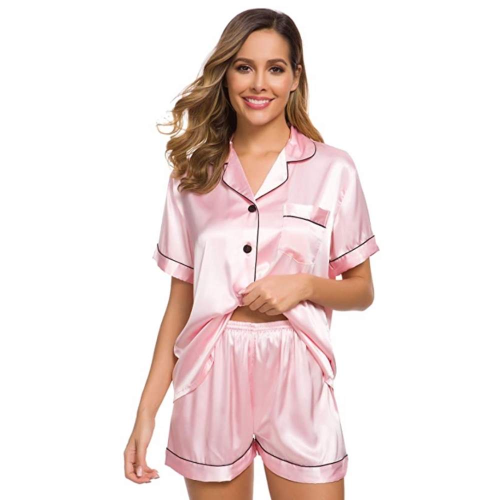 buy red satin silk pyjamas online