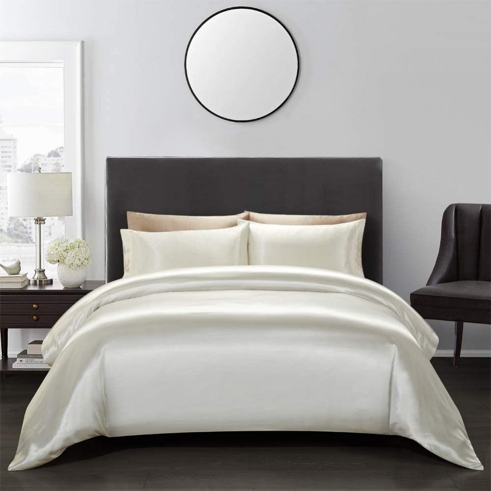 buy white satin silk sheets online