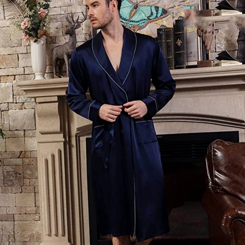 Men's Mulberry Silk Dressing Gown: image 4