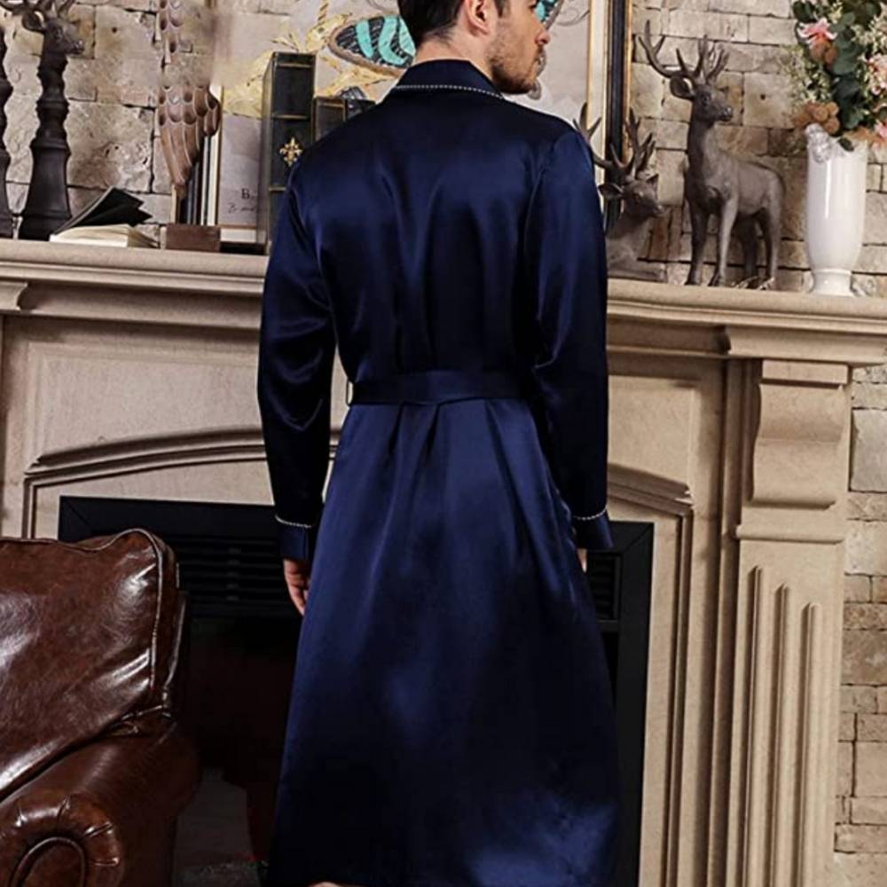 Men's Mulberry Silk Dressing Gown: image 3