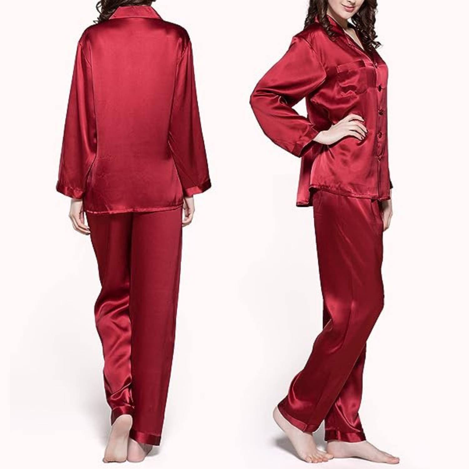 buy womens pink silk pyjamas