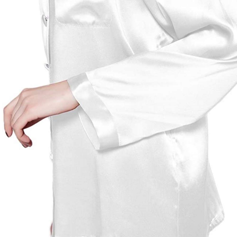 buy womens white silk pyjamas