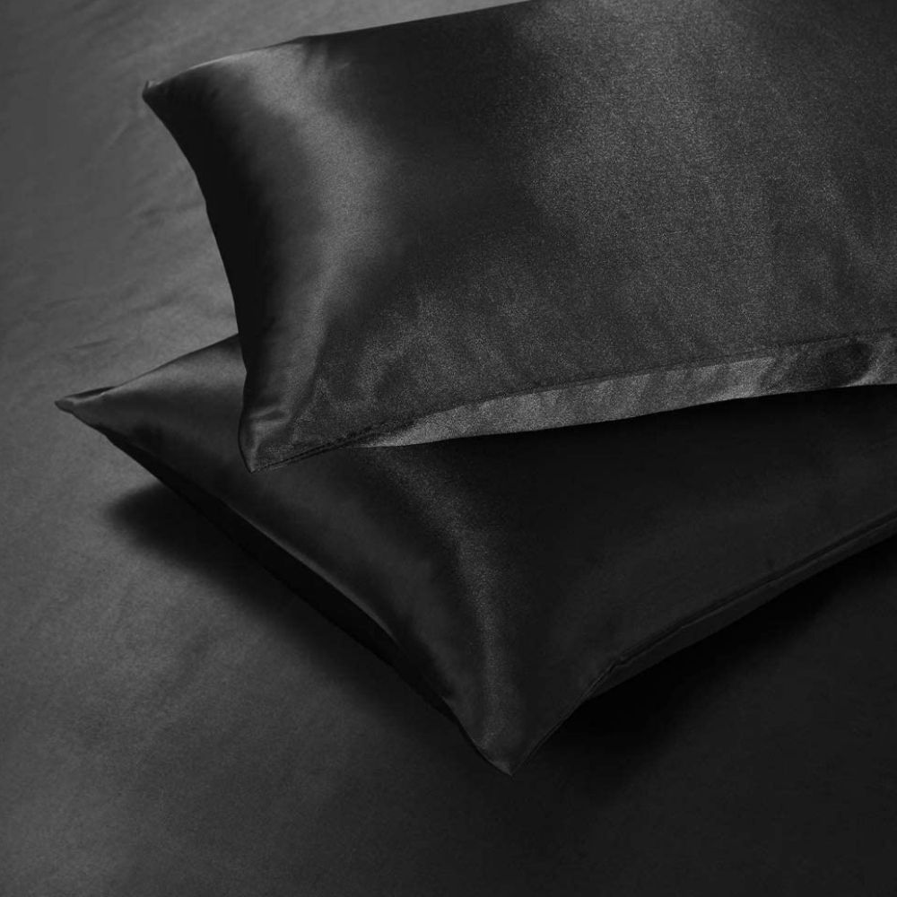 buy black satin bed setting online