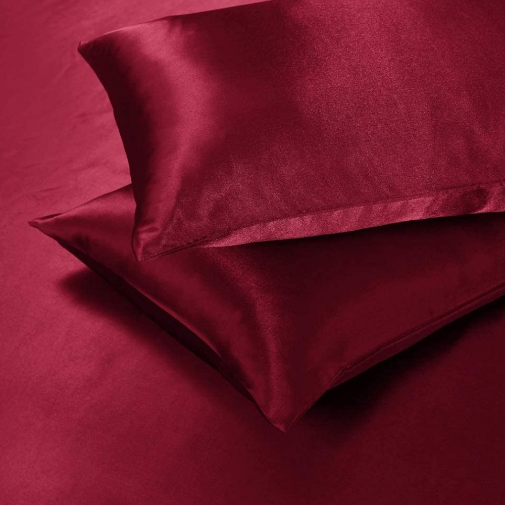 buy red satin bed setting online