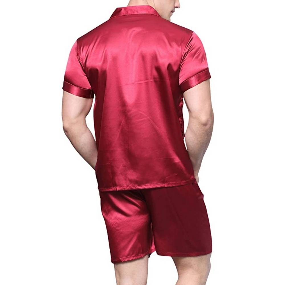 buy red satin silk pyjamas online